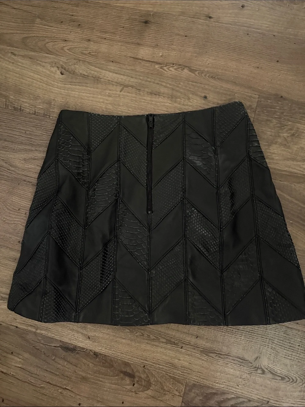 Alice + Olivia Patchwork Leather Skirt